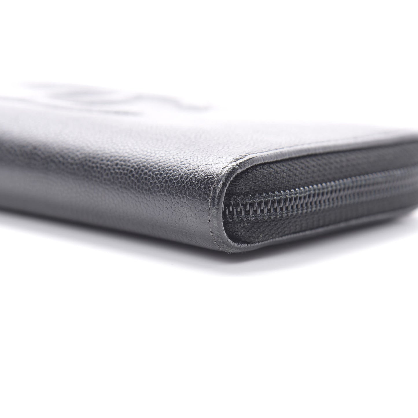Caviar Large Timeless CC Zip Around Wallet Black