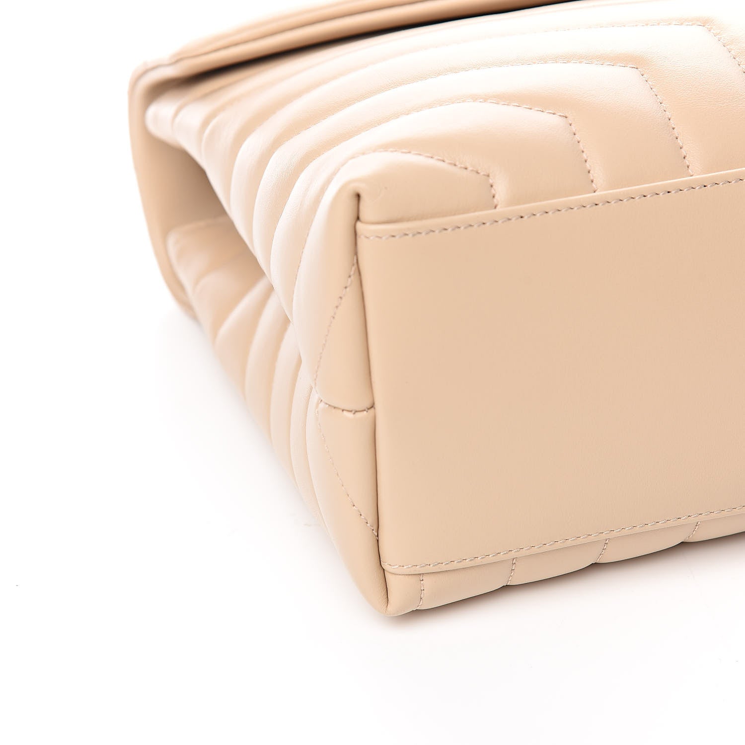Saint Laurent Calfskin Y Quilted Monogram Medium Loulou Chain Satchel Nude Powder 8 of 11