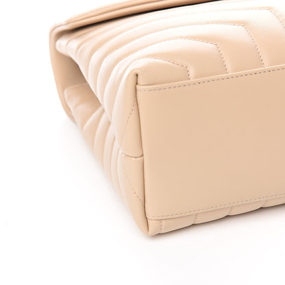 Saint Laurent Calfskin Y Quilted Monogram Medium Loulou Chain Satchel Nude Powder 8 of 11