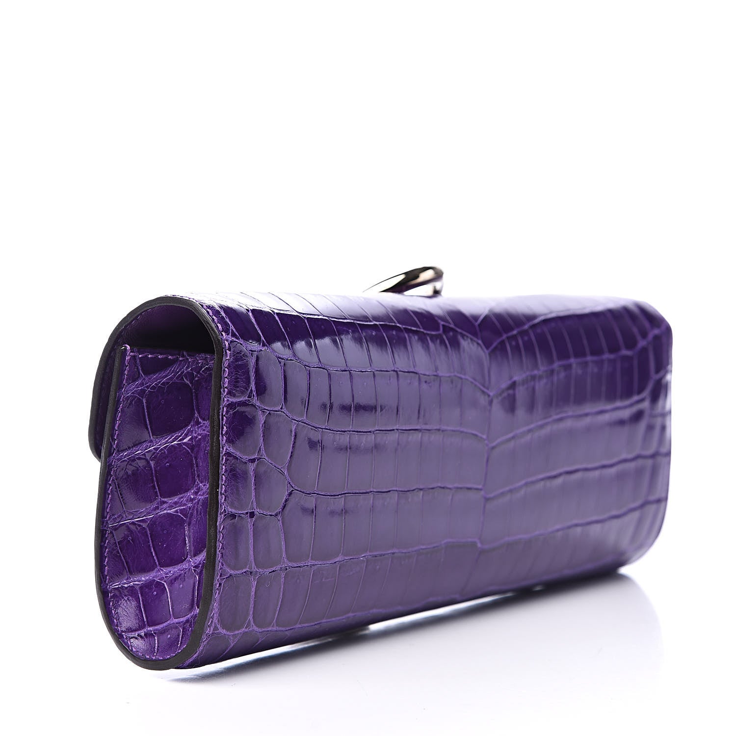 Hermes Shiny Niloticus Crocodile Egee Clutch Ultraviolet 3 of 11