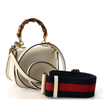 Gucci Boarded Dyana Lux Calfskin Web Mini Bamboo 1947 Top Handle Bag Mystic White 3 of 12