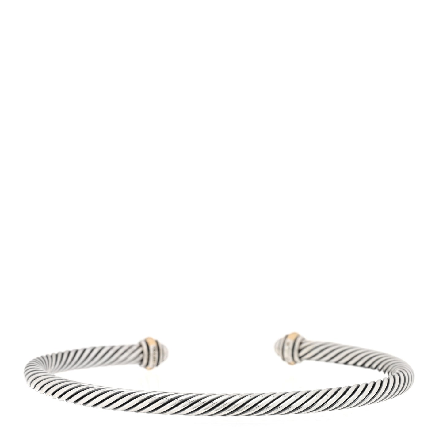 Sterling Silver 18K Yellow Gold 4mm Cable Classics Bracelet