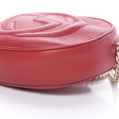 Gucci Pebbled Calfskin Mini Soho Chain Bag Tabasco Red 10 of 11