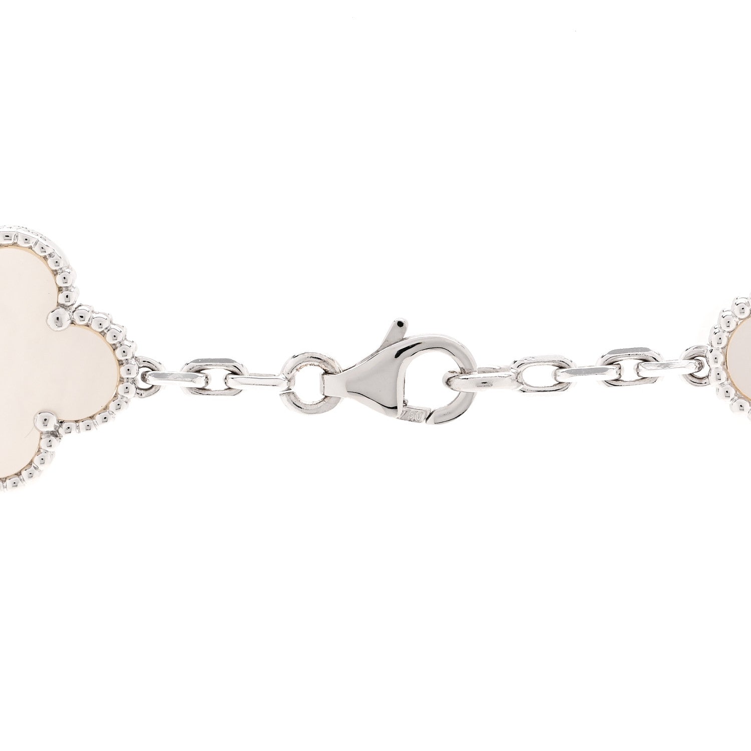 Van Cleef & Arpels 18K White Gold Mother of Pearl 10 Motifs Vintage Alhambra Necklace 4 of 5
