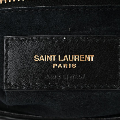 Saint Laurent Calfskin Crocodile Embossed LE 5 A 7 Hobo Black 6 of 10