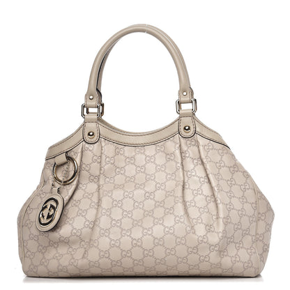Gucci Guccissima Medium Sukey Tote Mystic White 1 of 13