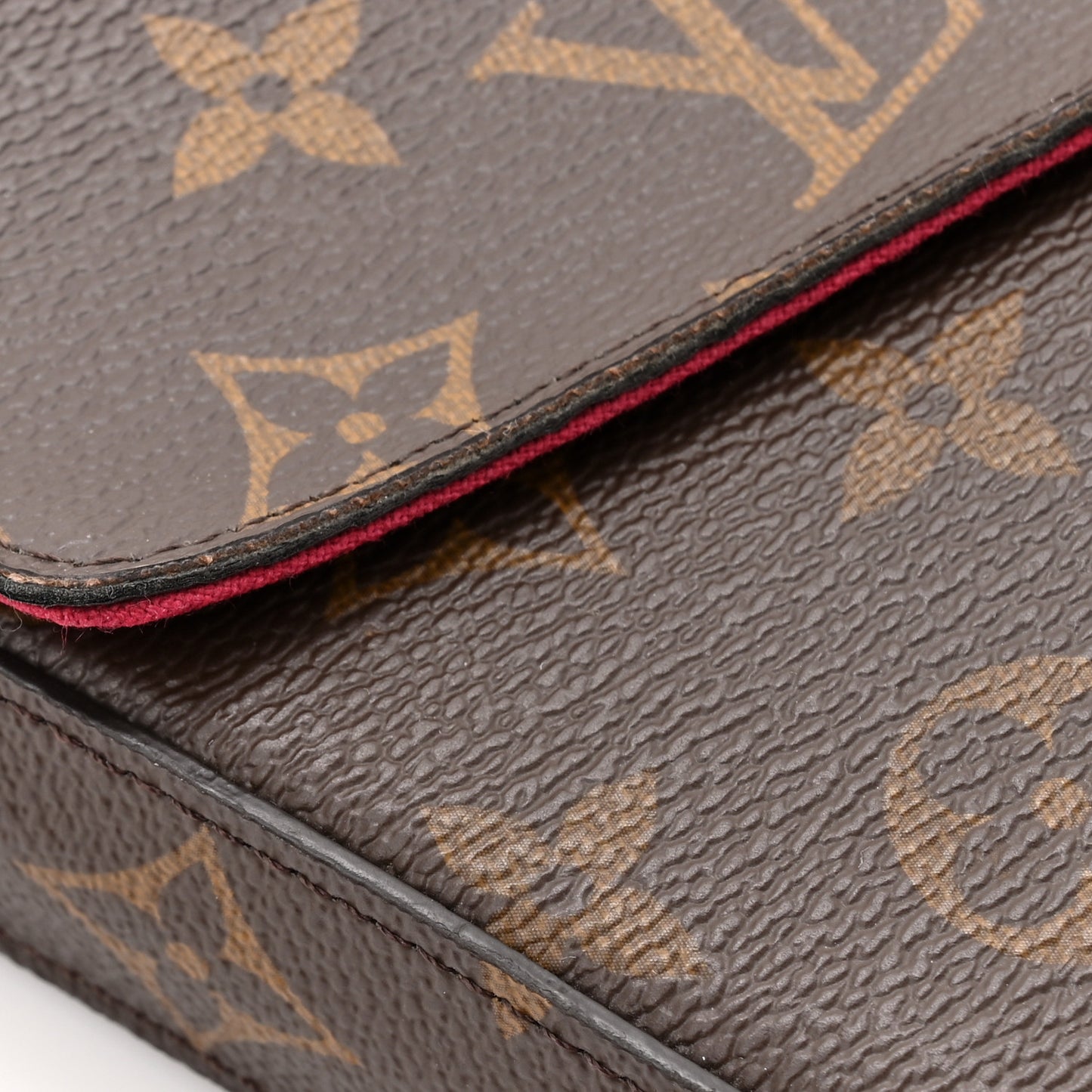 Monogram Pochette Felicie Chain Wallet Fuchsia