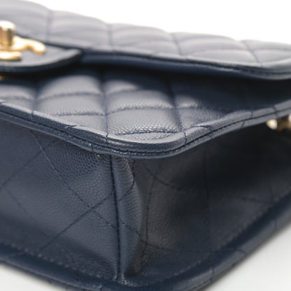 Chanel Caviar Quilted Medium Sweet Classic Flap Navy Blue 10 of 13