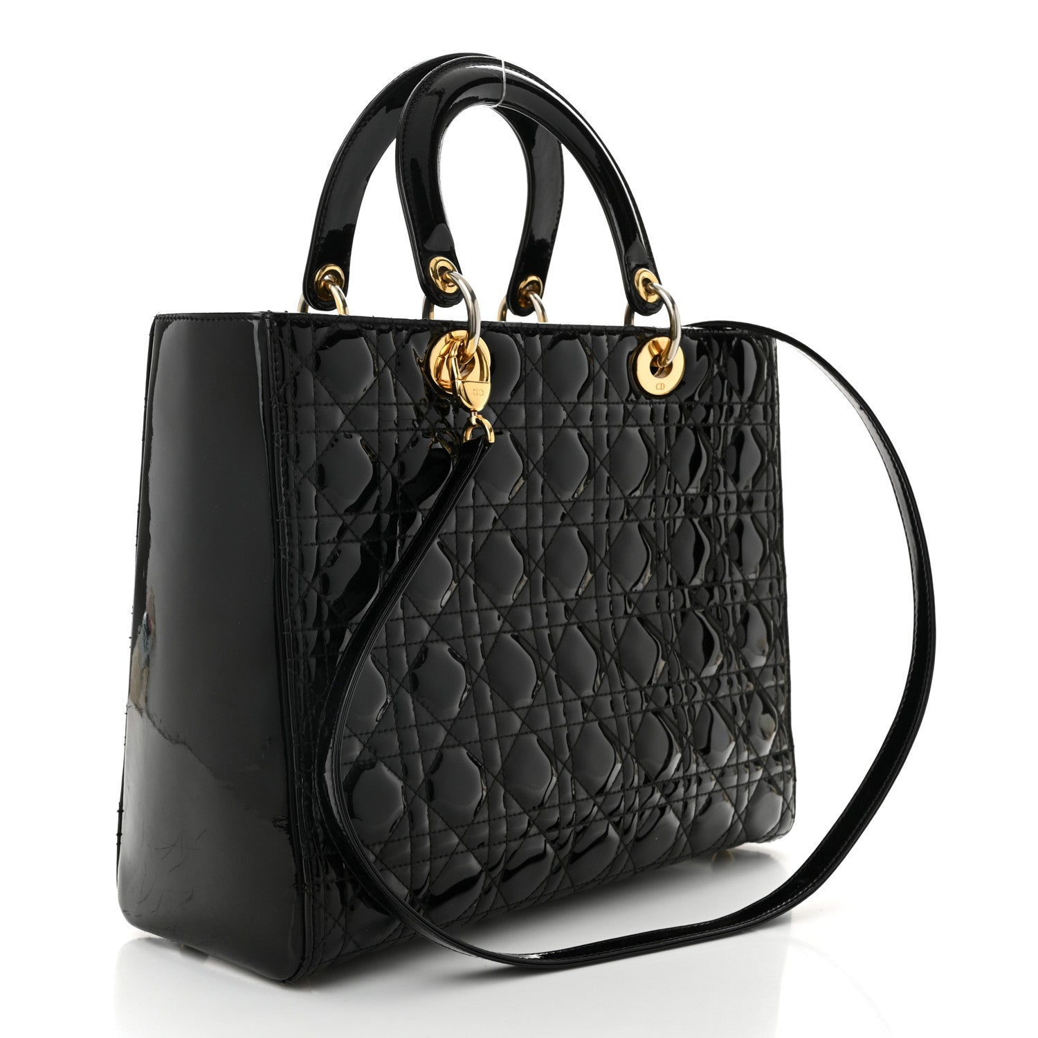 Christian Dior Patent Cannage Large Lady Dior Black 3 of 11