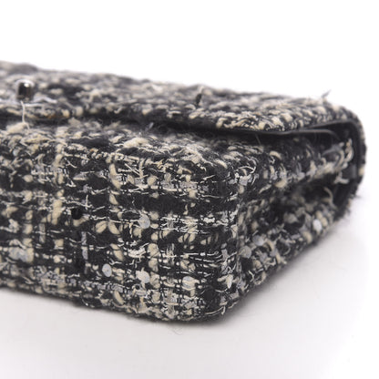 Chanel Tweed Sequin Quilted Medium Double Flap Black 9 of 13