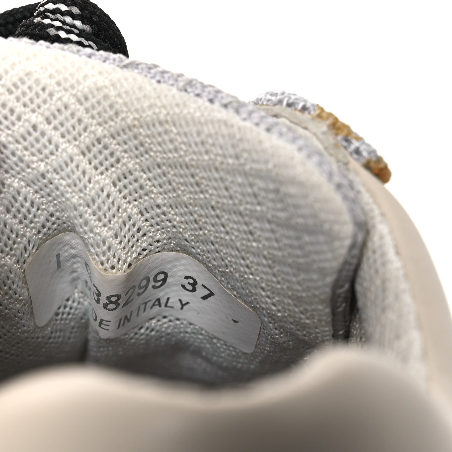 Chanel Mesh Suede Calfskin Grained Calfskin Womens CC Sneakers 37 Grey White 10 of 17