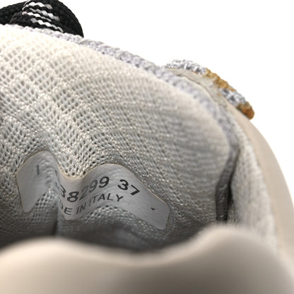 Chanel Mesh Suede Calfskin Grained Calfskin Womens CC Sneakers 37 Grey White 10 of 17