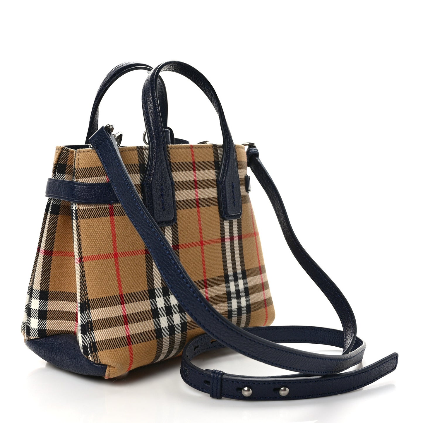 Goatskin Vintage Check Baby Banner Tote Regency Blue