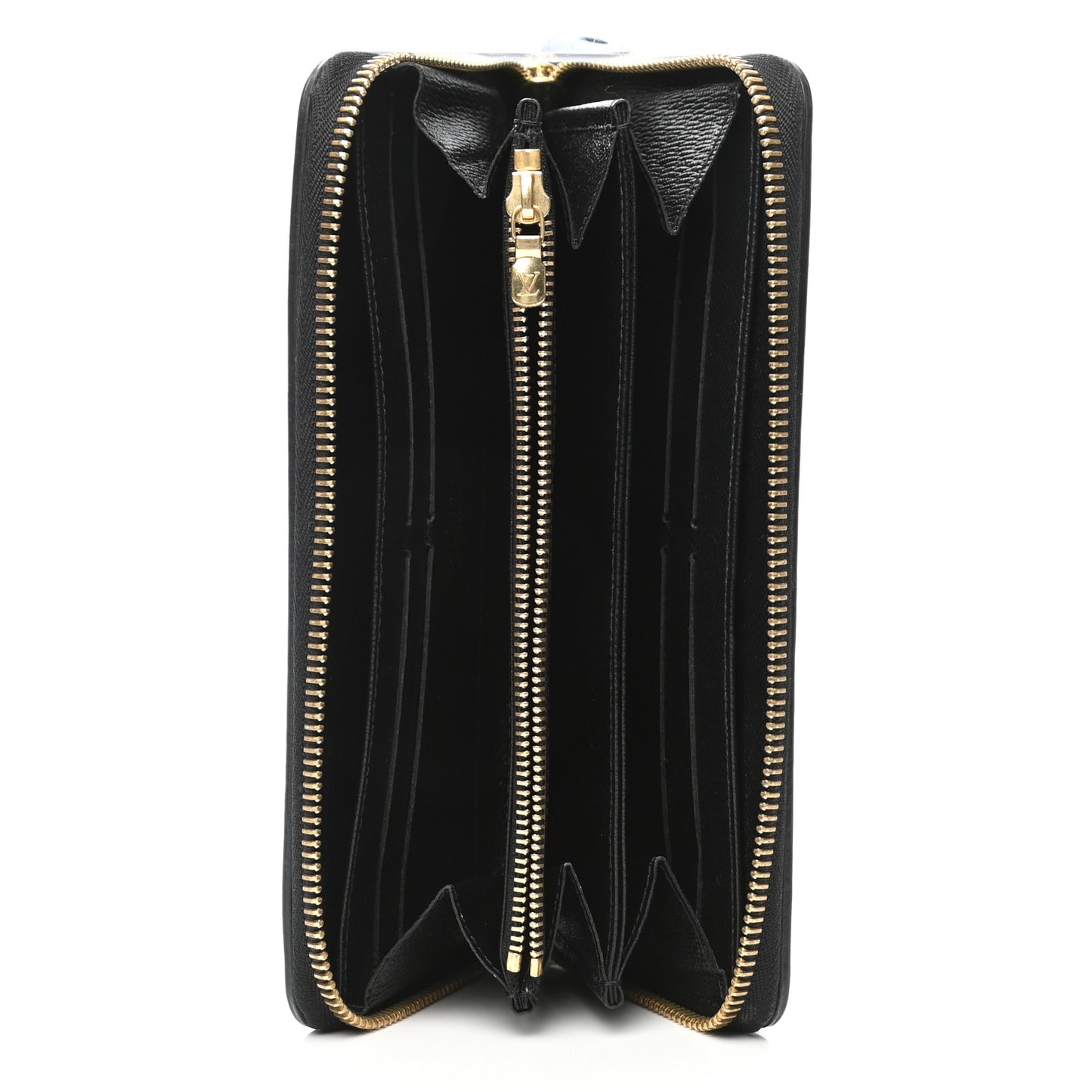 Calfskin Colored Monogram Zippy Wallet Blue Black