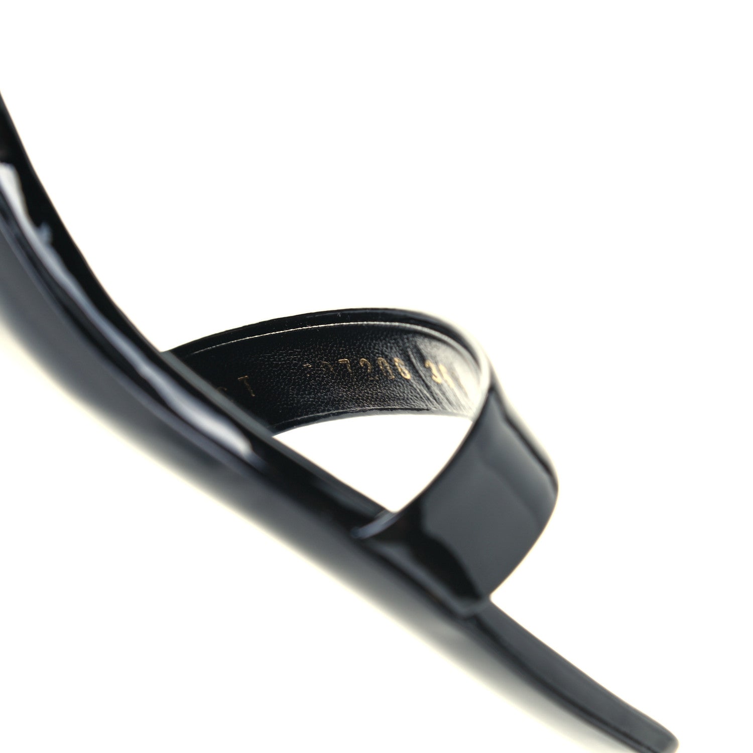 Saint Laurent Patent Calfskin Loulou Ankle Strap Sandals 36.5 Black 10 of 12