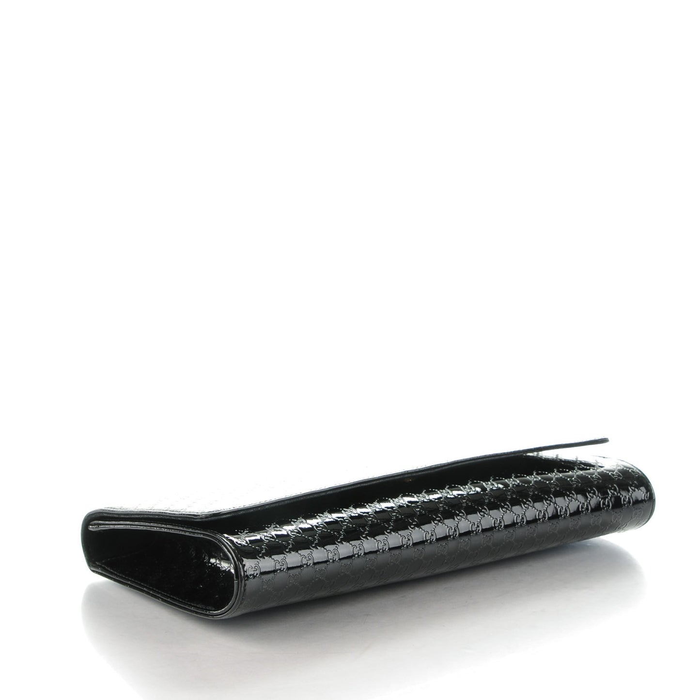 Patent Microguccissima Medium Broadway Evening Clutch Black