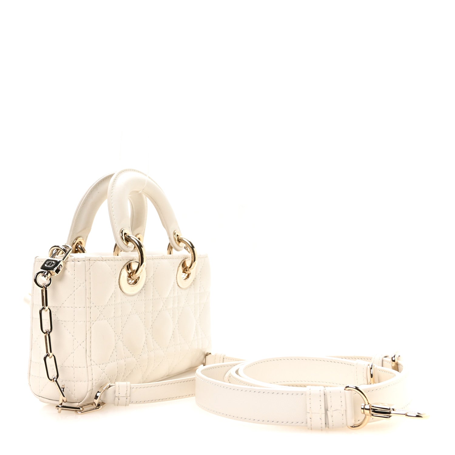 Christian Dior Lambskin Cannage Mini Lady D-Joy Latte 2 of 9