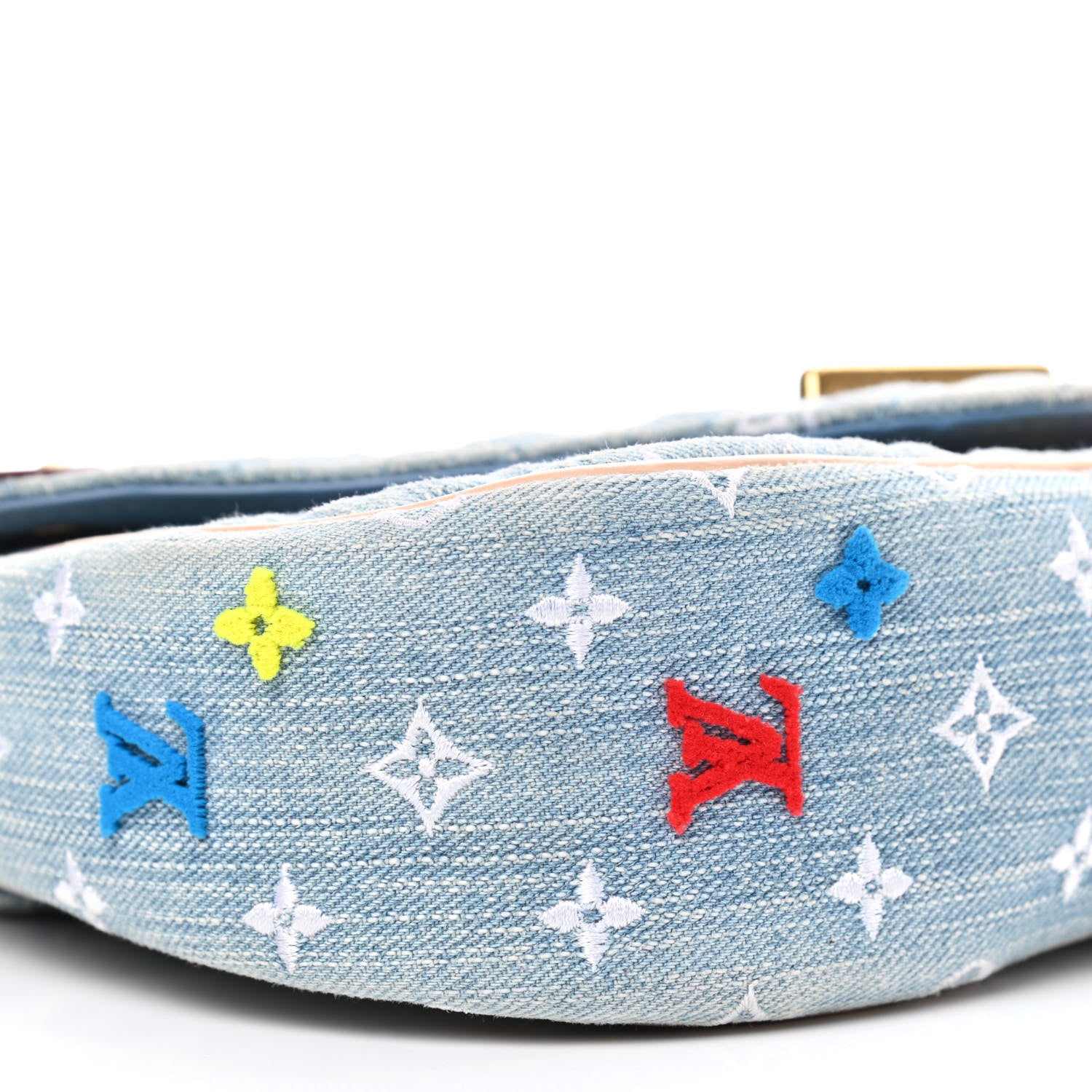 Louis Vuitton Embroidered Monogram Denim New Wave Chain MM 8 of 9