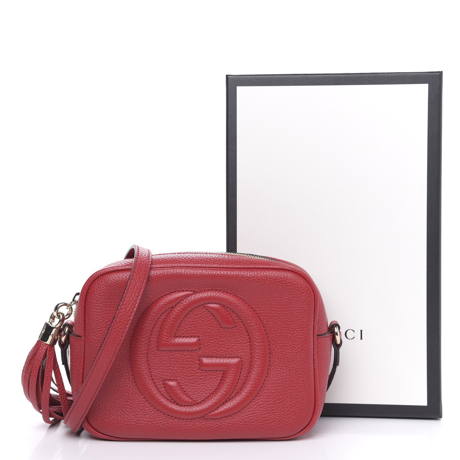 Gucci Pebbled Calfskin Small Soho Disco Bag Tabasco Red 12 of 12