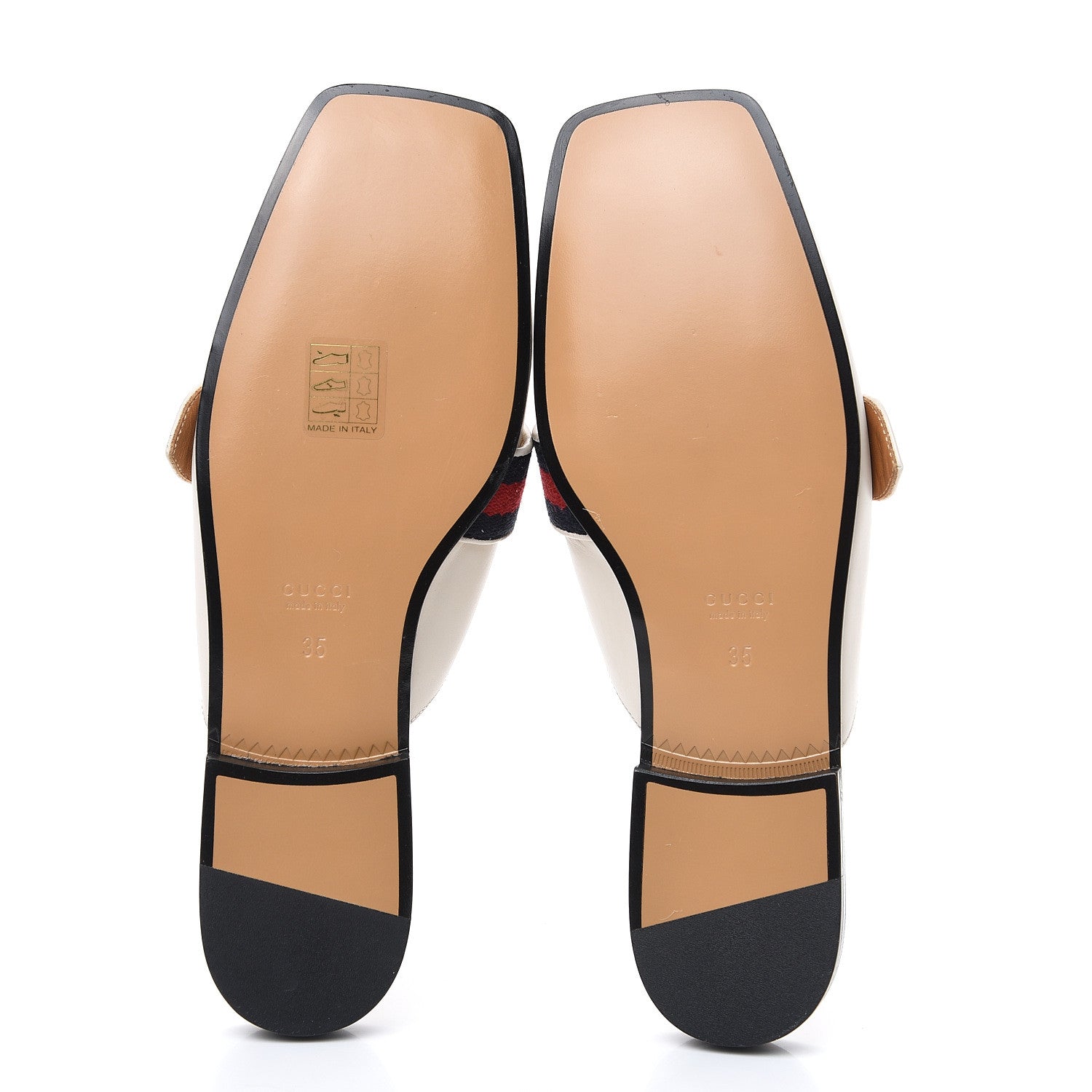 Gucci Calfskin Web Womens Peyton GG Slippers 35 Mystic White 5 of 9