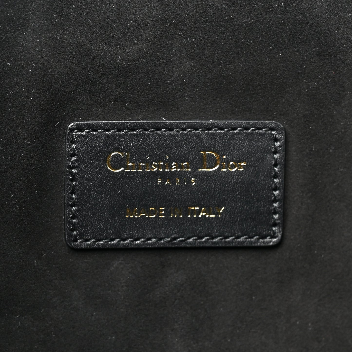 Calfskin CD Embossed Medium C'est Chain Bucket Bag Black