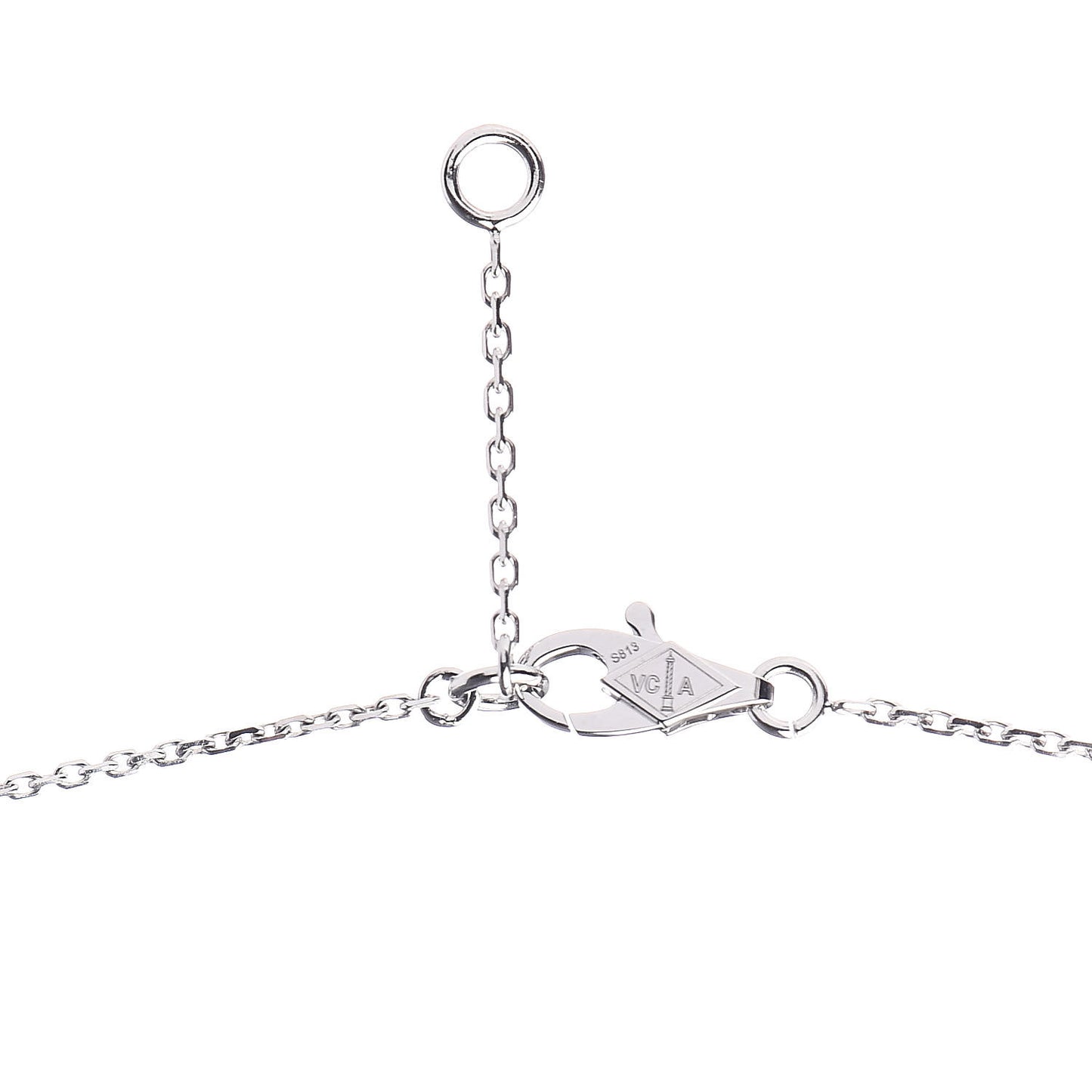 18K White Gold Turquoise Sweet Alhambra Butterfly Pendant Necklace