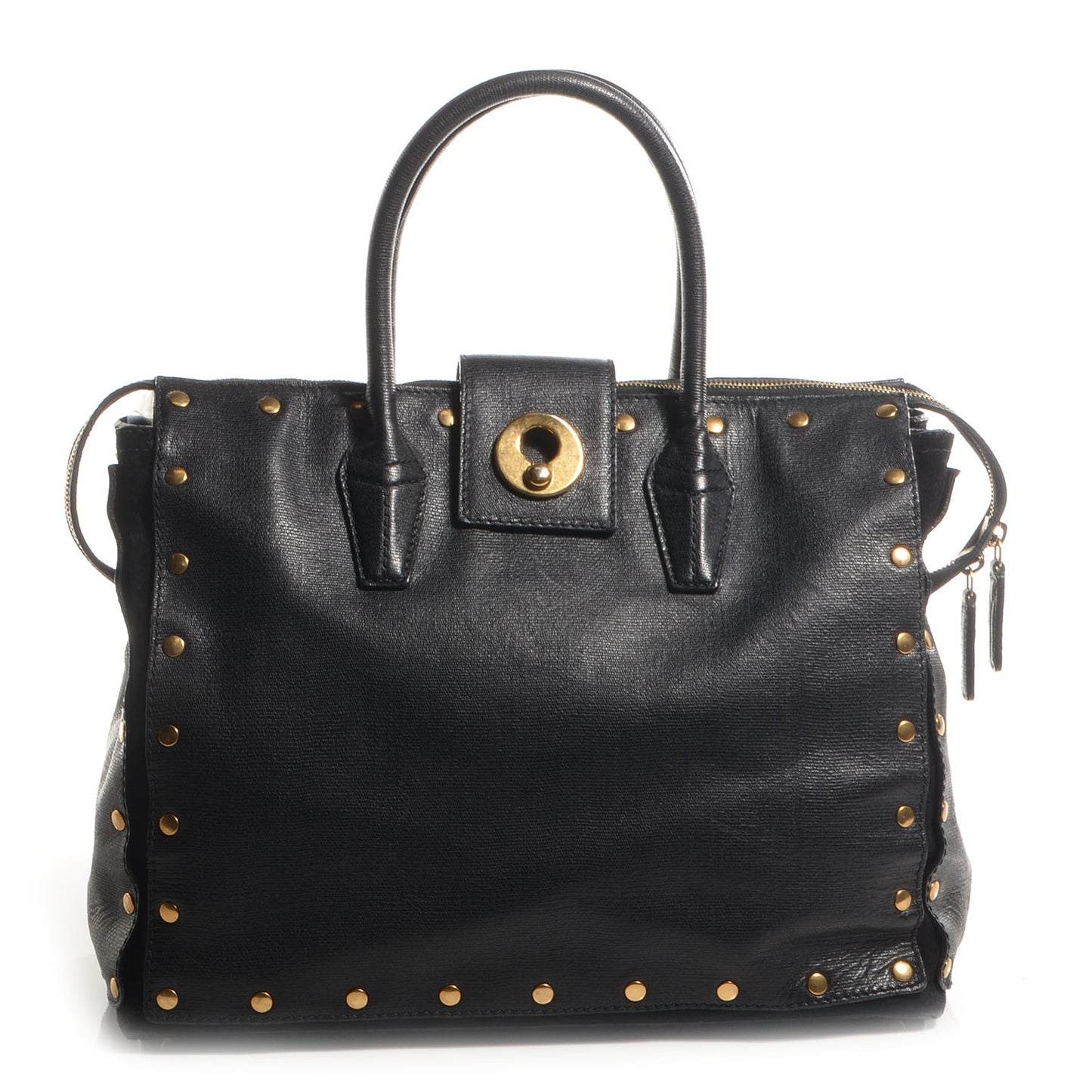 Leather Muse Studded Cabas Black