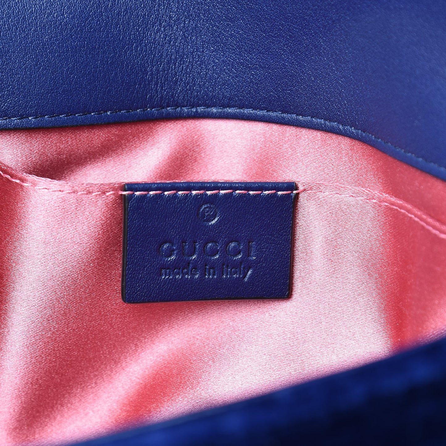 Velvet Matelasse Mini GG Marmont Shoulder Bag Cobalt Blue