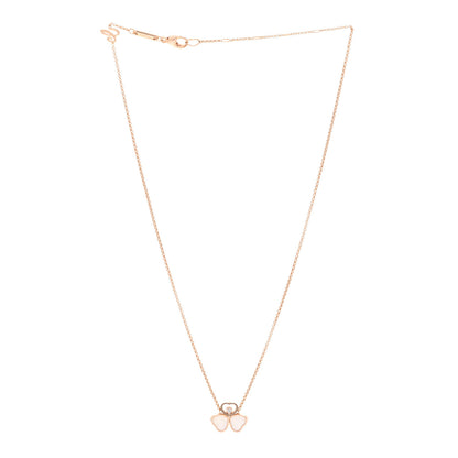 Chopard 18K Rose Gold Diamond Mother of Pearl Happy Hearts Wings Pendant Necklace 3 of 4
