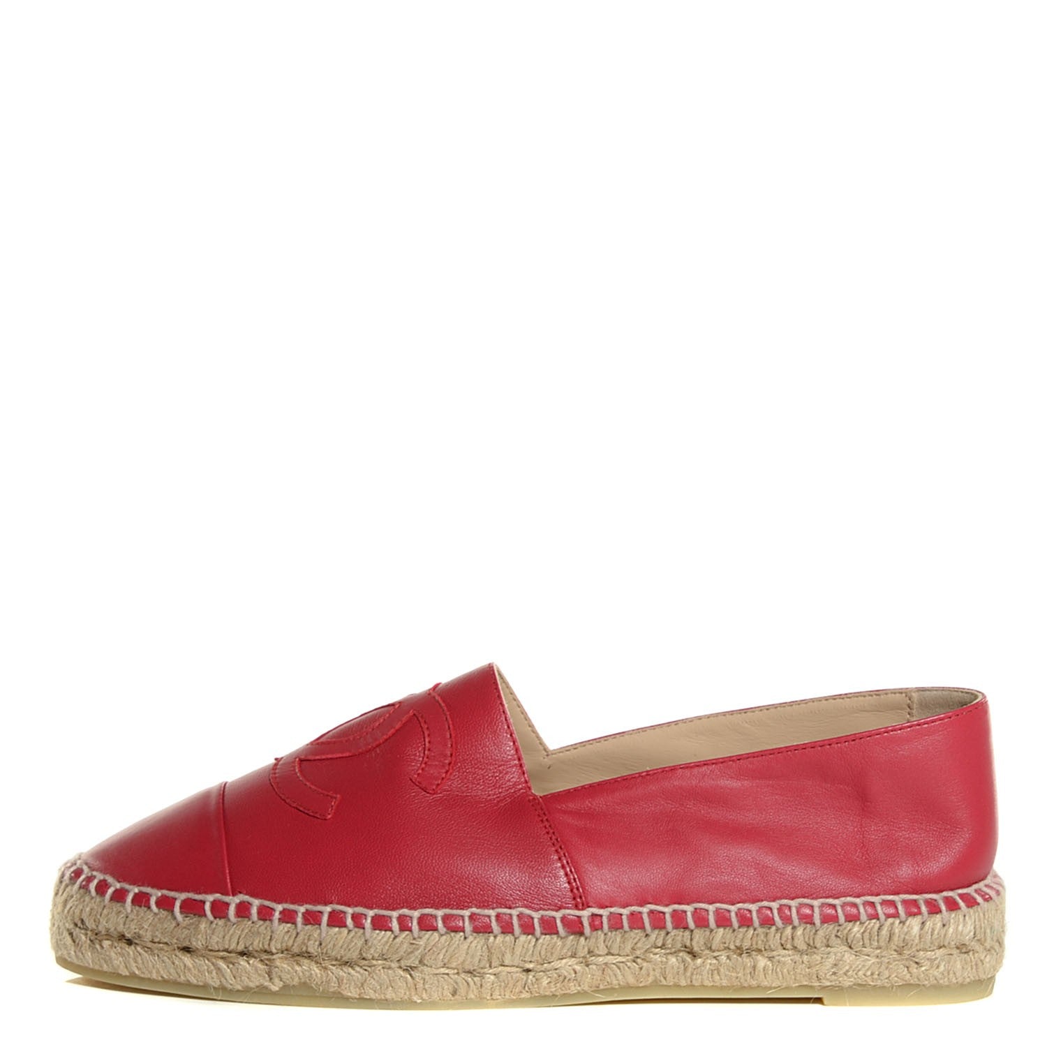 Chanel Lambskin CC Espadrilles 41 Red 1 of 7