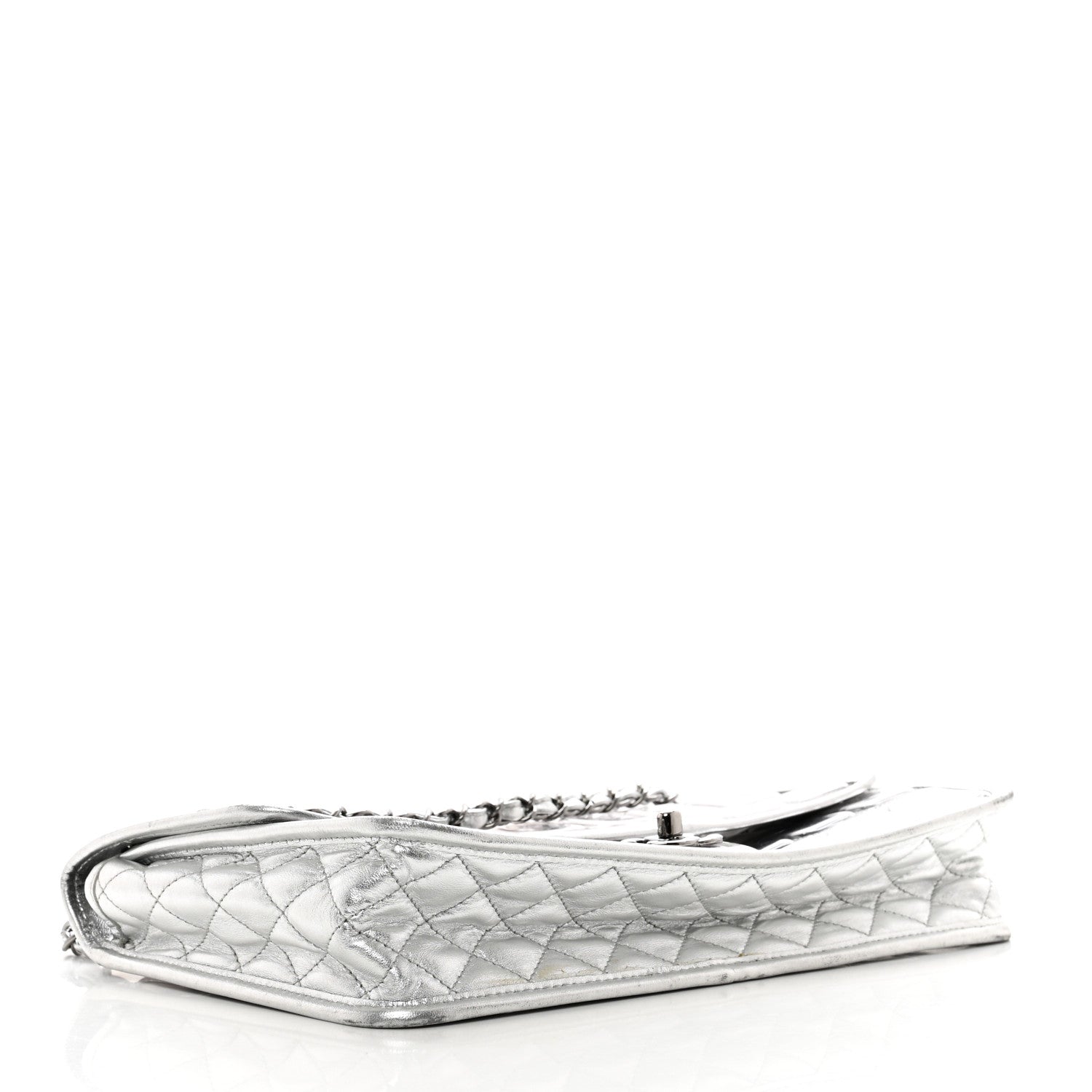 Chanel Vinyl Large Ice Cube Flap Silver 3 of 9