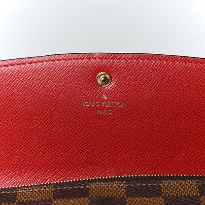 Louis Vuitton Damier Ebene Emilie Wallet Red 6 of 11