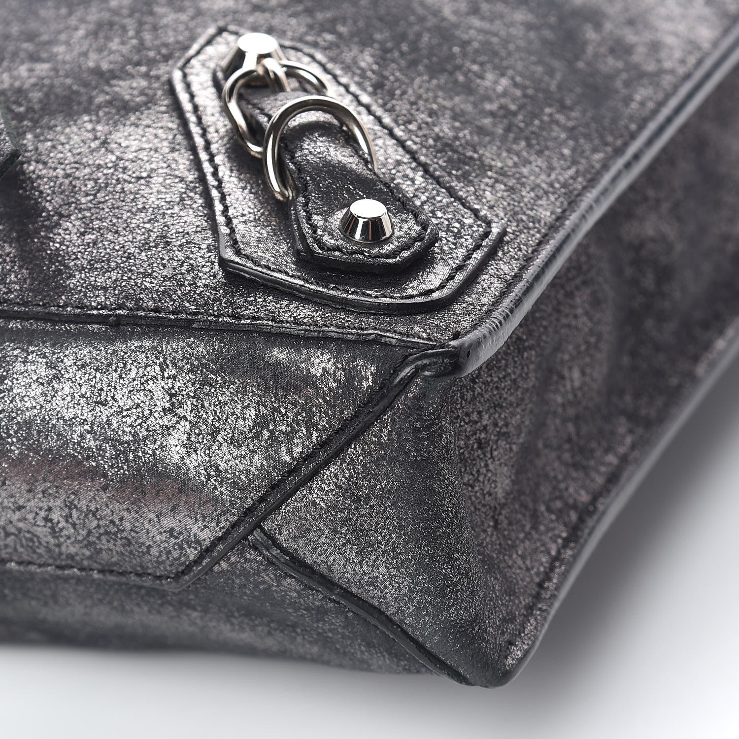 Balenciaga Metallic Calfskin Milkyway Papier Crossbody Bag Black 13 of 15