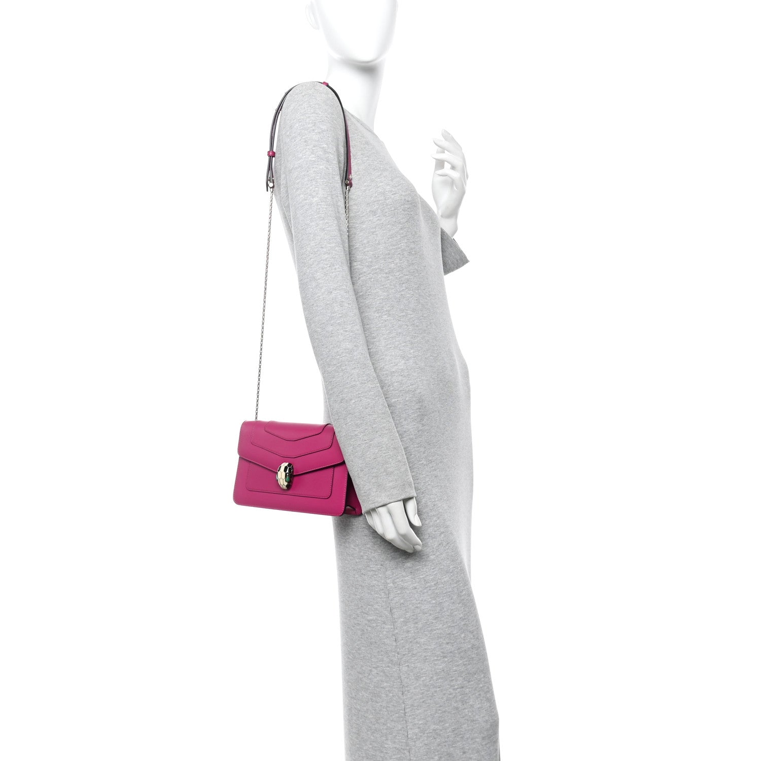 Bulgari Calfskin Serpenti Forever Crossbody Bag Pink 2 of 10