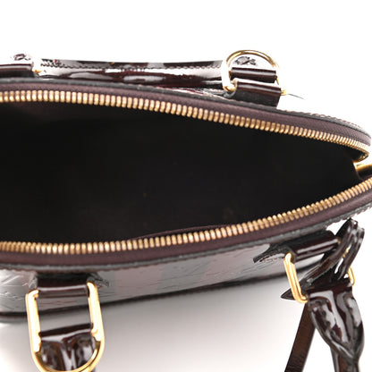 Louis Vuitton Vernis Rayures Alma BB Amarante 4 of 9