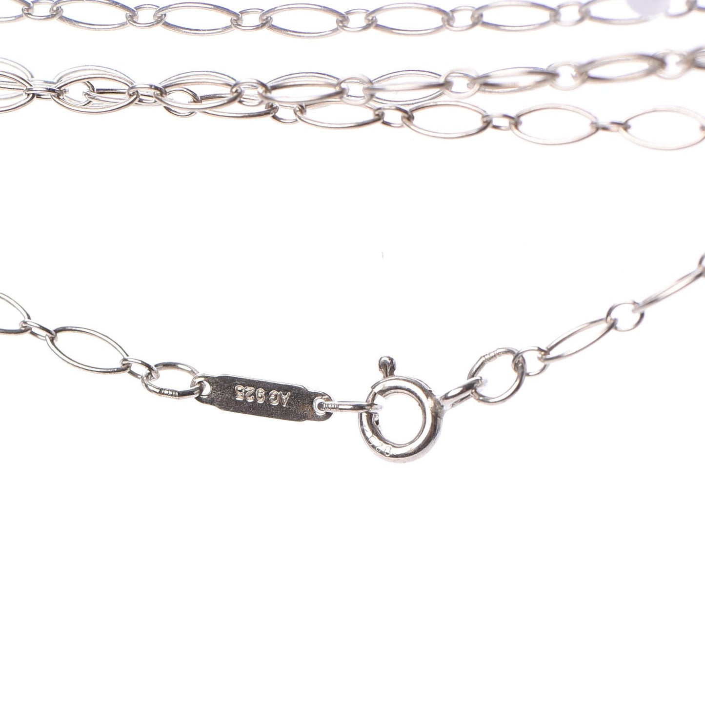 Sterling Silver Diamond Large Daisy Key Pendant Link Necklace