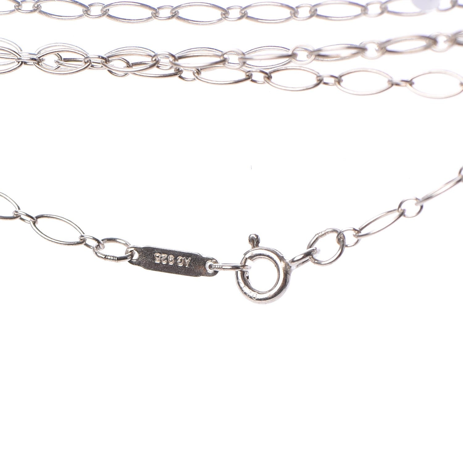 Tiffany Sterling Silver Diamond Large Daisy Key Pendant Link Necklace 4 of 6