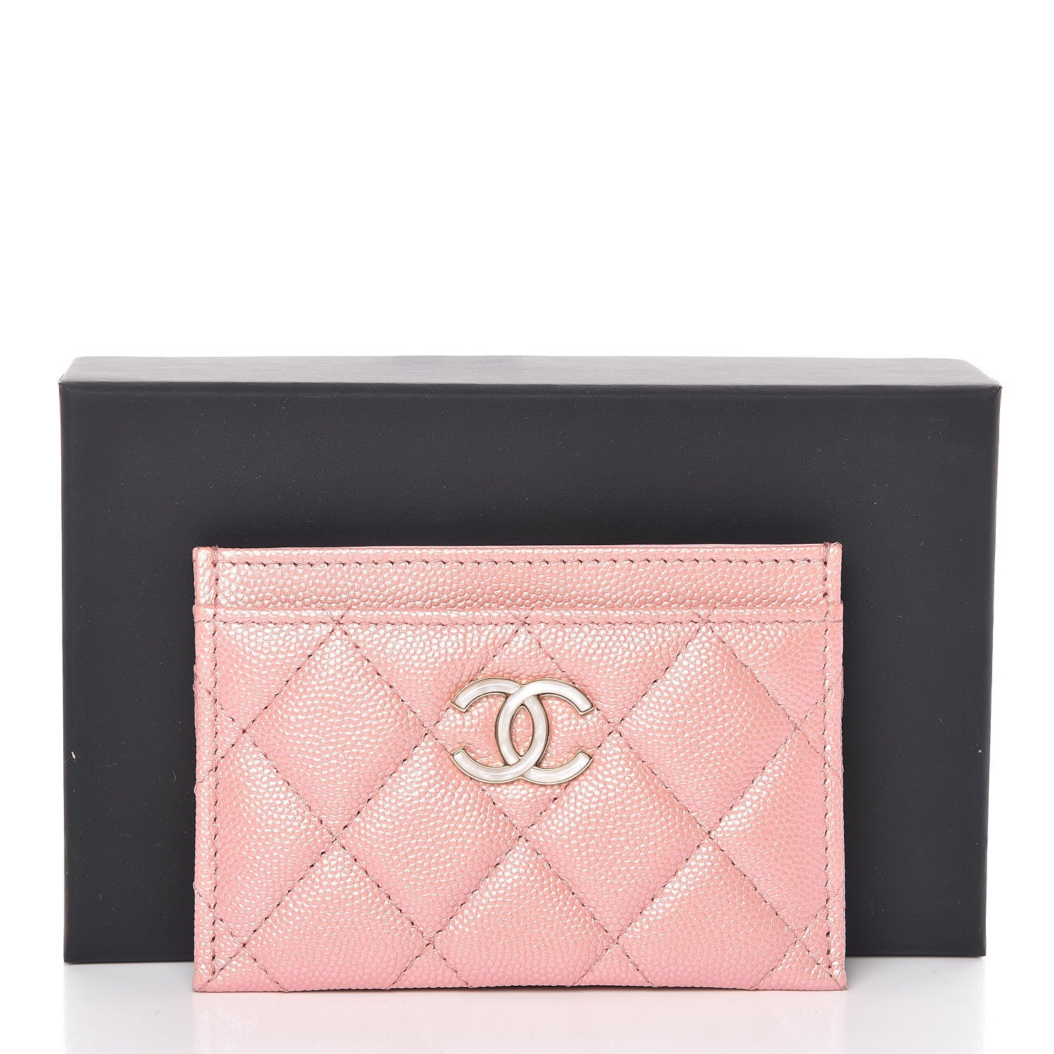 Chanel Iridescent Caviar Quilted Card Holder Rose Pink 9 of 9
