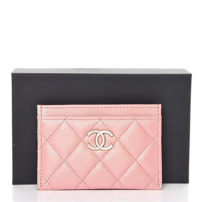 Chanel Iridescent Caviar Quilted Card Holder Rose Pink 9 of 9
