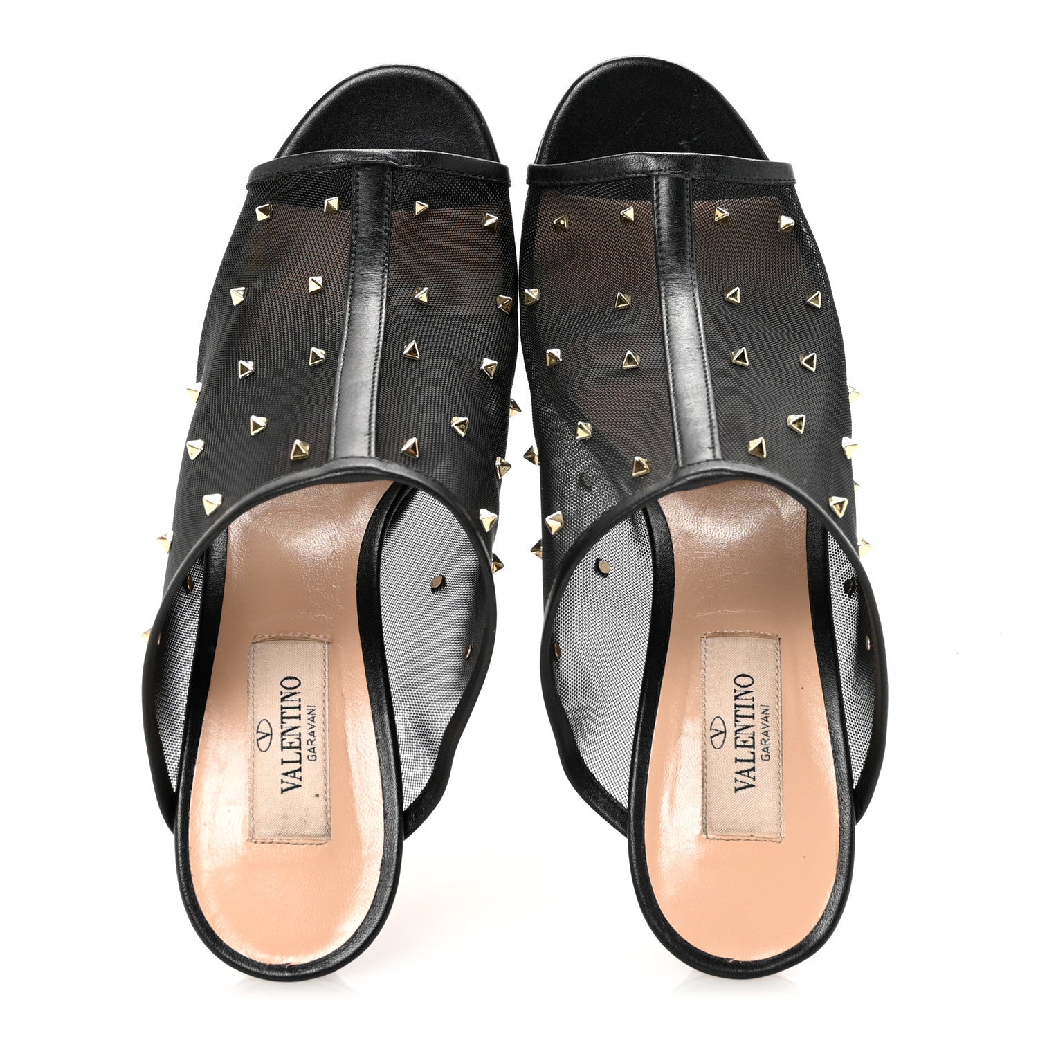 Valentino Garavani Calfskin Mesh Rockstud Mule 37 Black 2 of 10