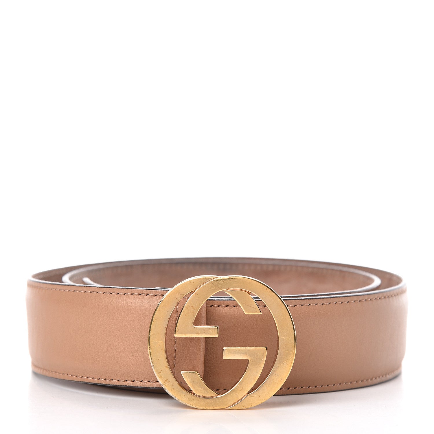 Gucci Calfskin Interlocking G 37mm Belt 85 34 Camelia 2 of 10