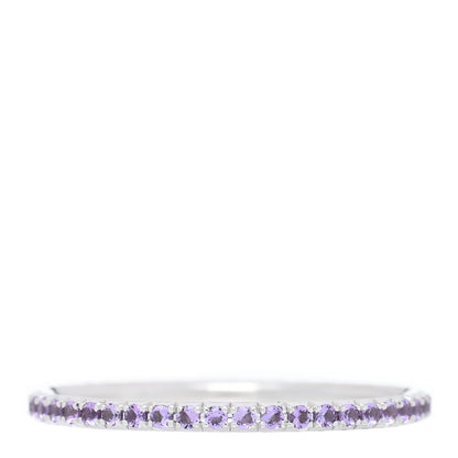 Tiffany 18K White Gold Amethyst Metro Eternity Band Ring 56 7.5 3 of 4