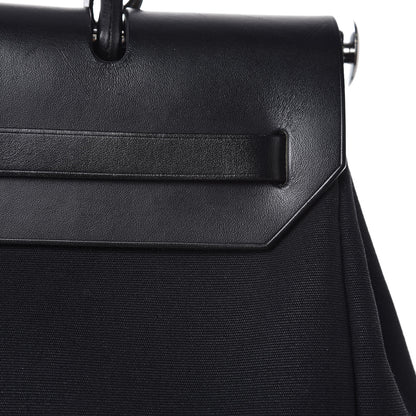 Hermes Toile Vache Calfskin Herbag 30 PM Black 25 of 25