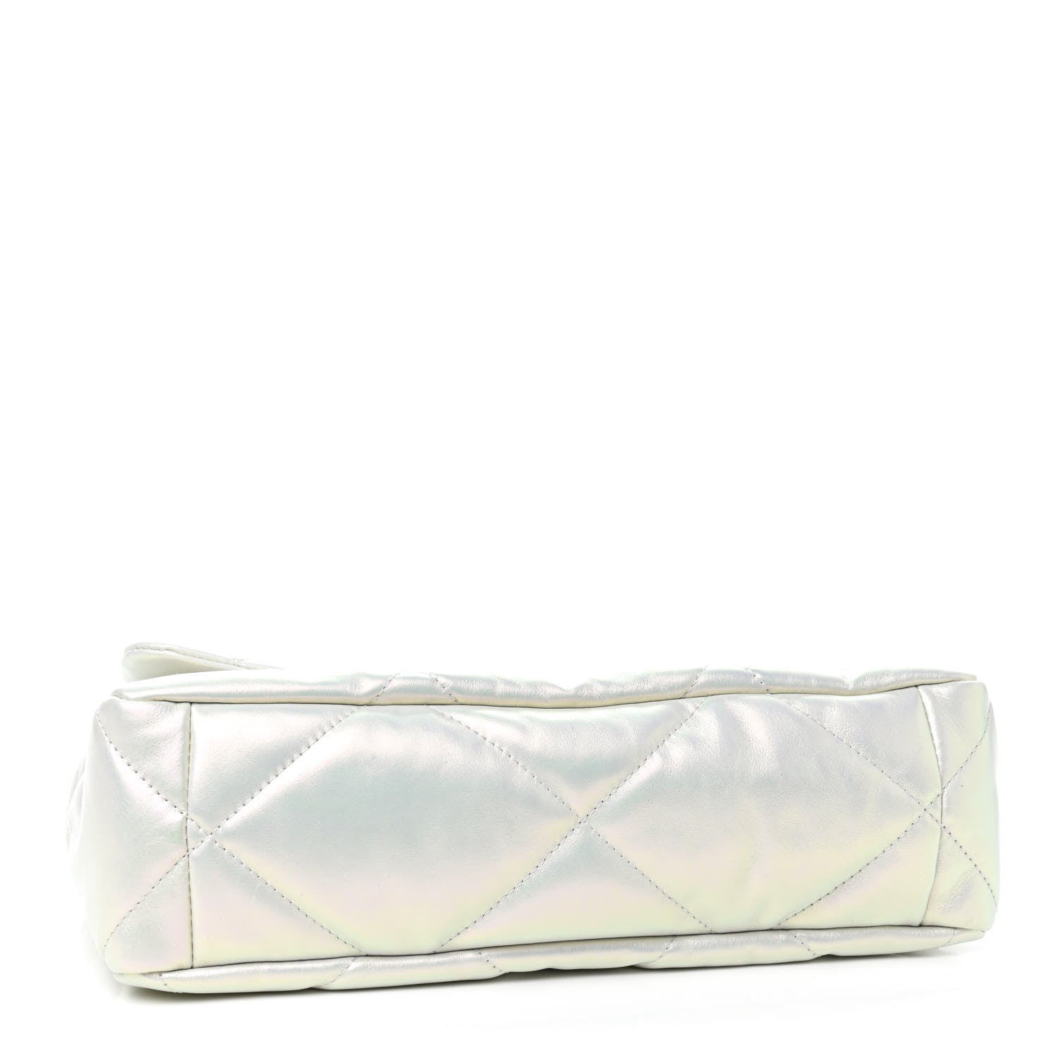 Chanel Iridescent Calfskin Quilted Large Chanel 19 Flap White 4 of 9