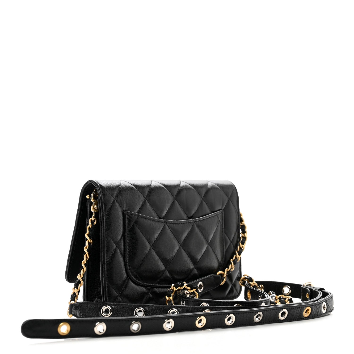 Chanel Goatskin Quilted Quilted Like A Wallet Wallet On Chain WOC Black 3 of 11