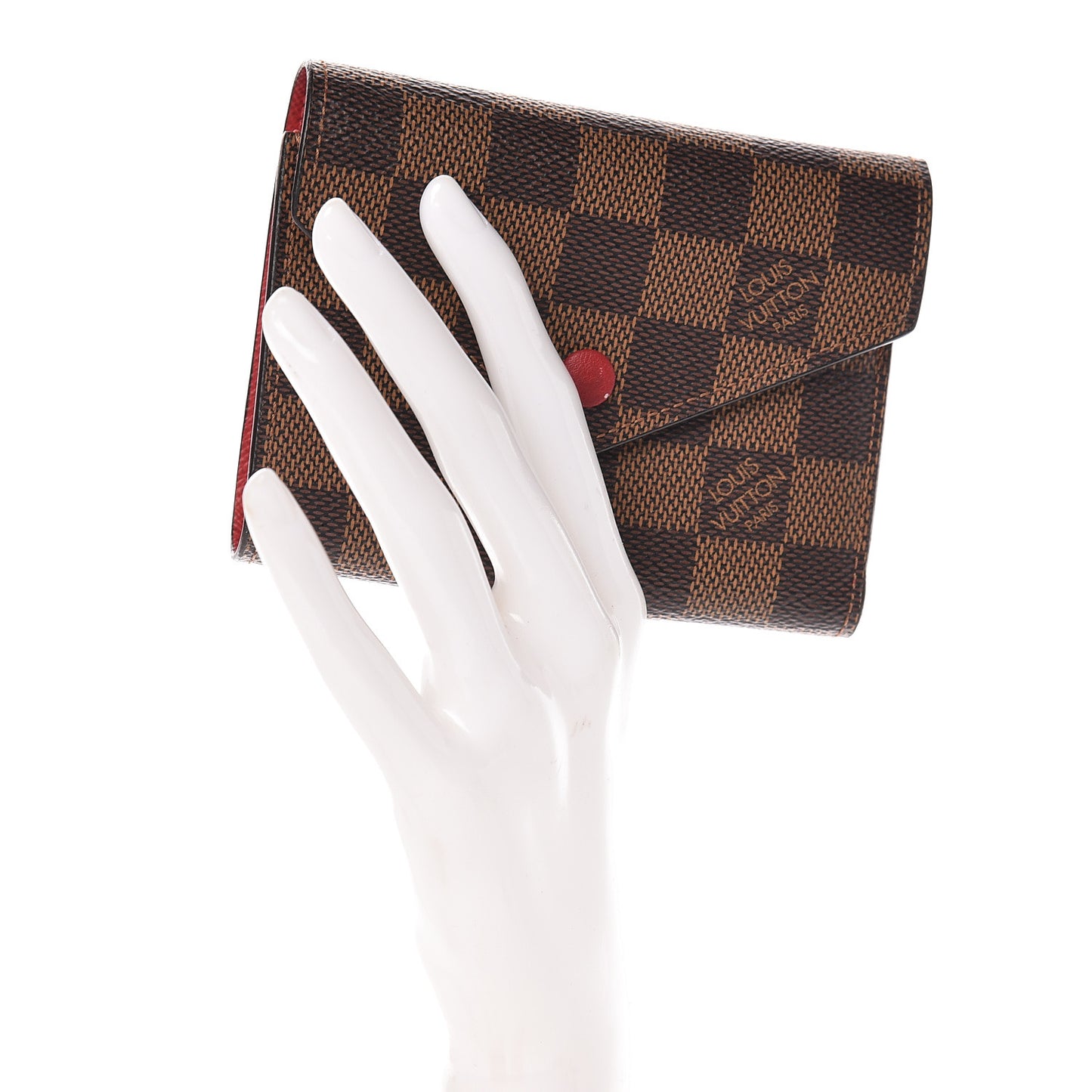 Damier Ebene Victorine Wallet Red