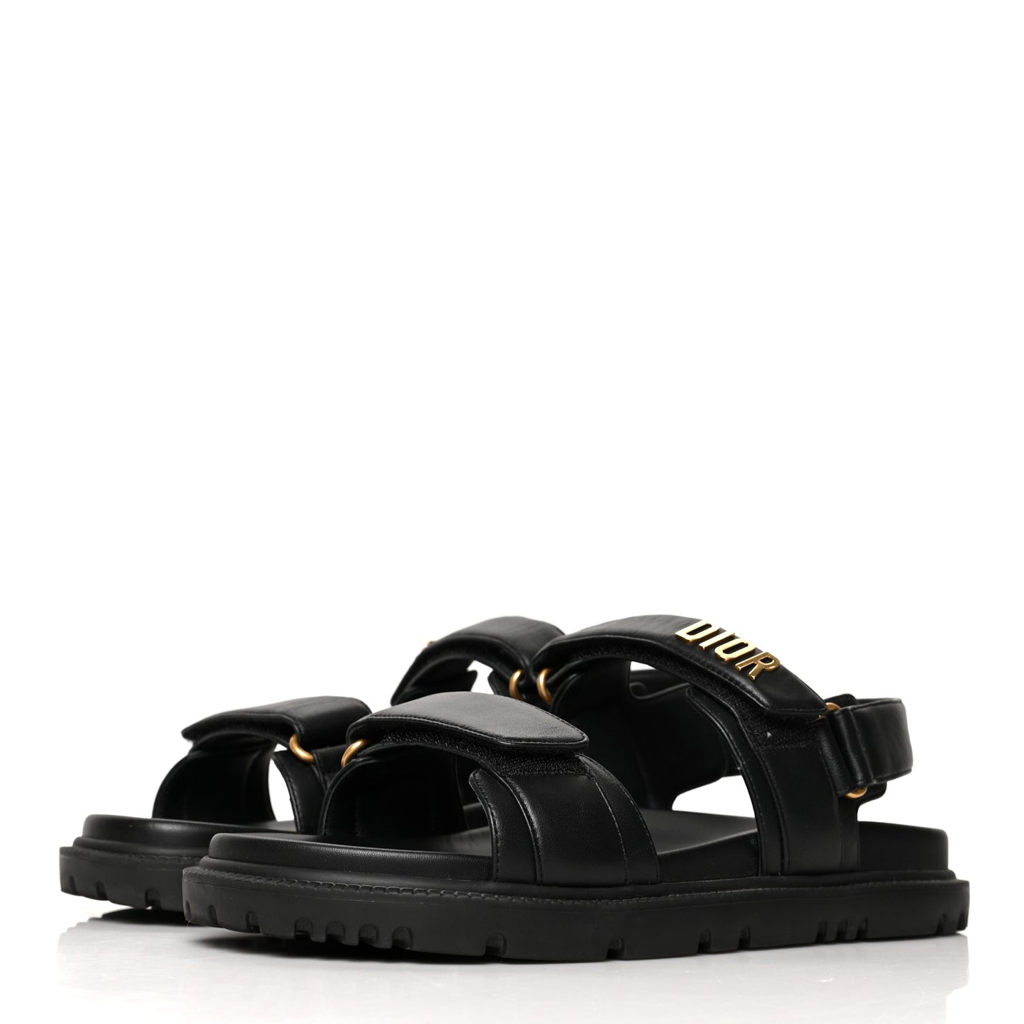 Lambskin Dioract 10mm Sandals 39.5 Black