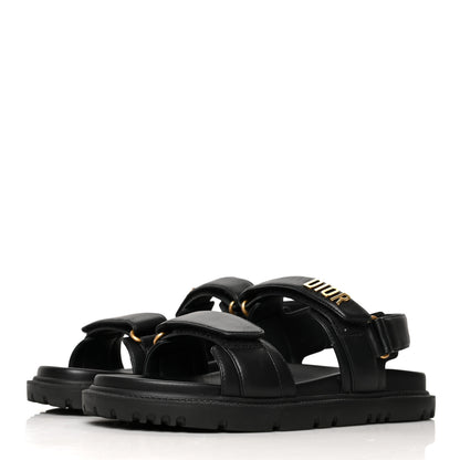 Christian Dior Lambskin Dioract 10mm Sandals 39.5 Black 3 of 8