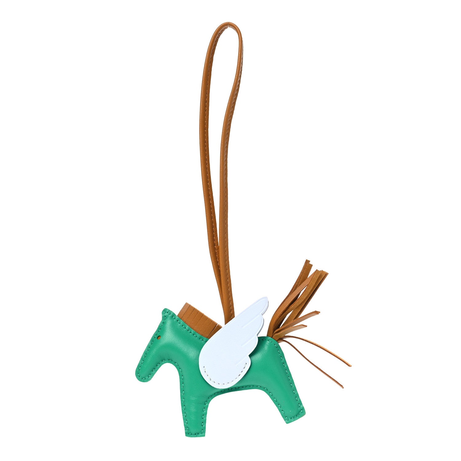 Hermes Milo Lambskin Grigri Rodeo Pegase Horse Bag Charm PM Menthe Sesame Bleu Brume 1 of 4