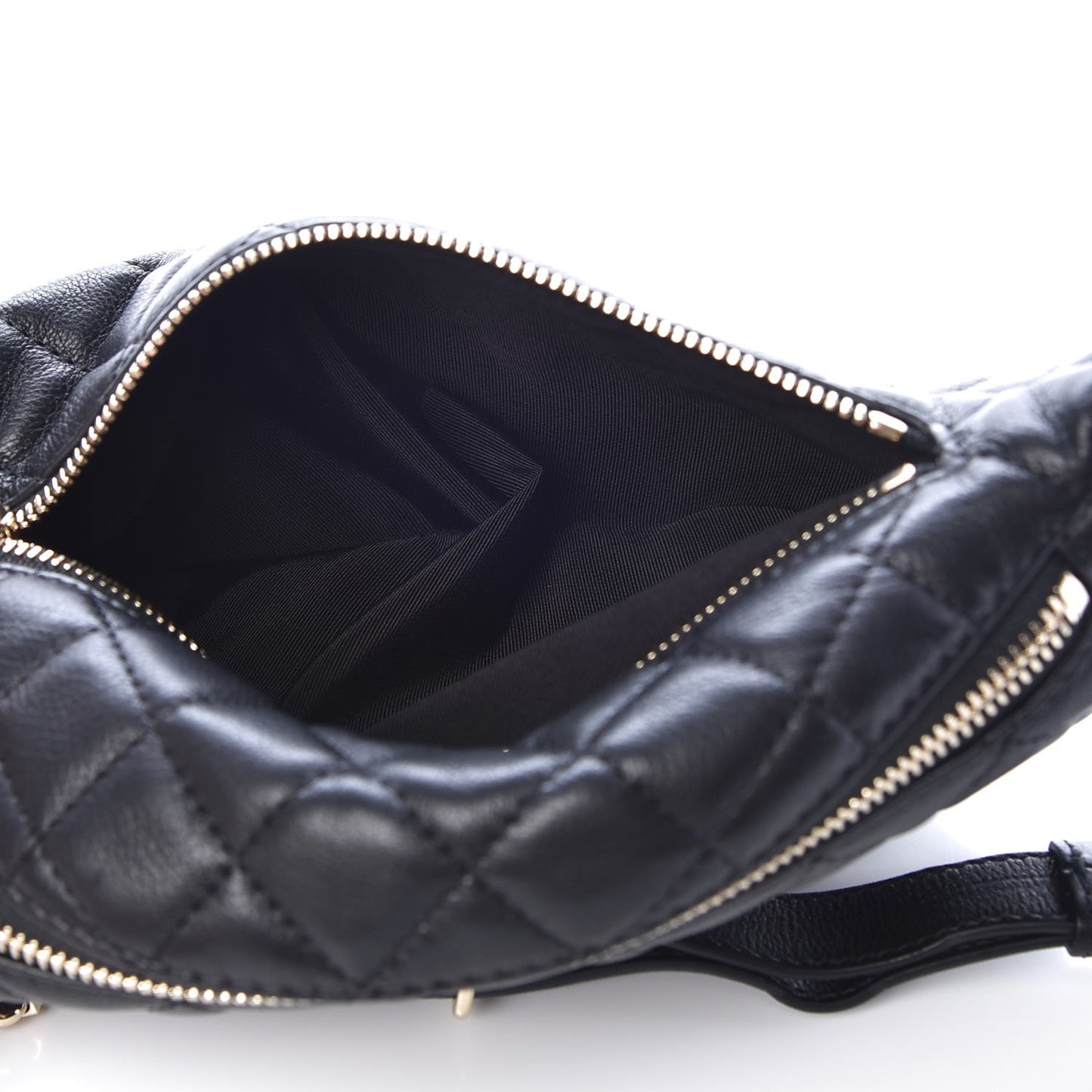 Calfskin Quilted Waist Bag Black